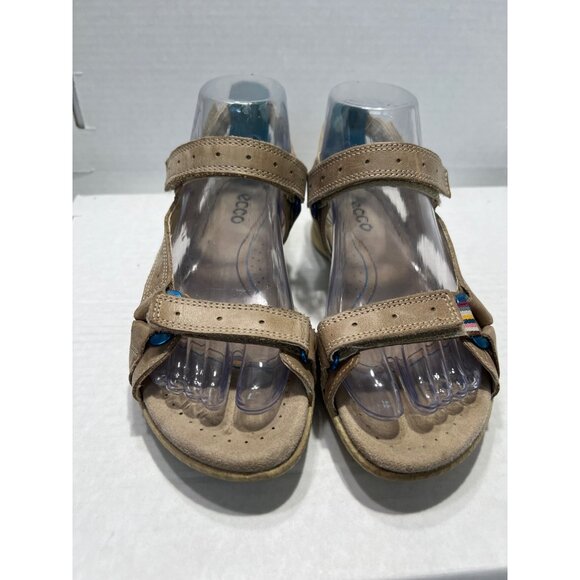 Ecco Womens Tan Hill Move sand Rainbow walking Sandals With Striped Accent Strap - Picture 10 of 10